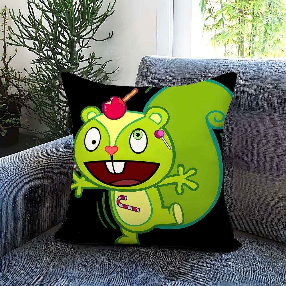 Anime Happy Tree Friends Cushion Cover Comfortable Reversible Pillow Cover Ideal for Car Sofa Bedroom & Beyond