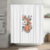 Boho Fox Shower Curtain Farmhouse Bathroom Decor Woodland Animal Shower Liner Nature Forest Shower Curtain Set