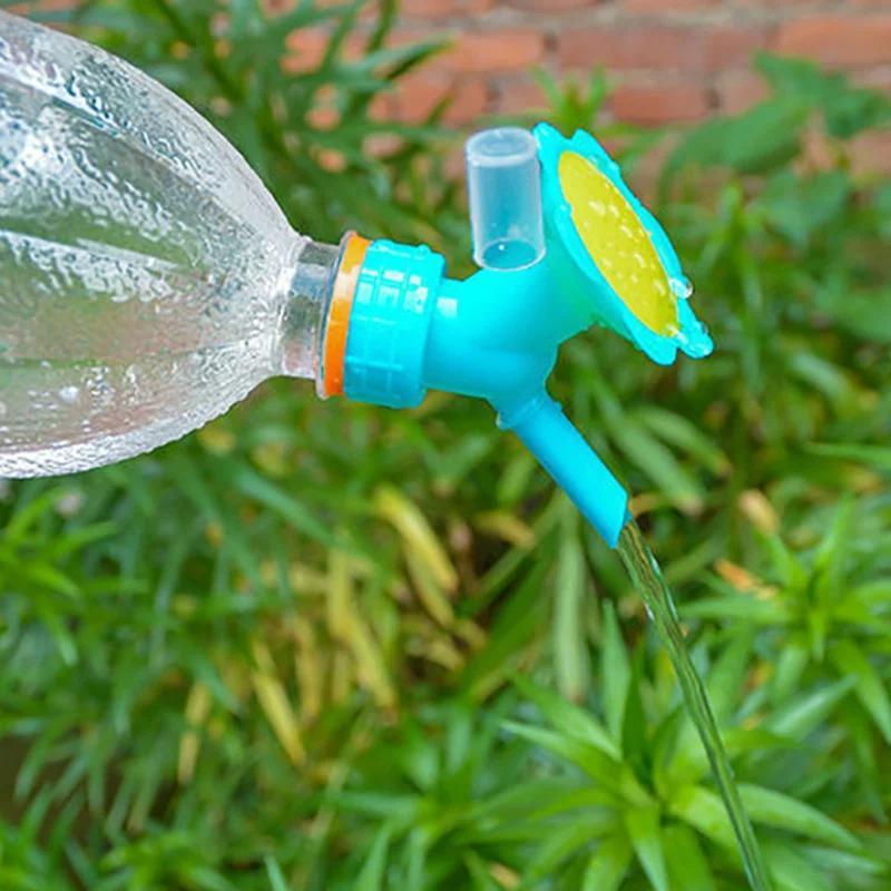 2In1 Plastic Sprinkler Nozzle Watering Bottle Water Cans for Flower Irrigation Watering Bottle Head Garden Tools Lawn Sprinkler
