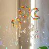 Colorful Glass Crystal Suncatcher Moon Star Heart Hanging Pendants Rainbow Prism Wind Chimes Garden Home Decor