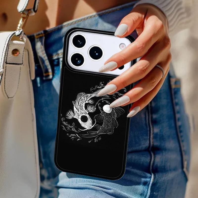 Ying Yang Koi Fish Phone Case For iPhone 17 Air 14 15 13 12 Max Cover For Apple 16e 11 Pro Max Plus Coque