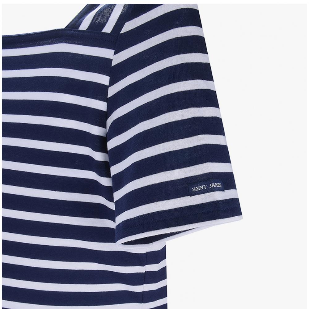 Saint JameS Women S Short Sleeve Tee Pleneuf Stripe 8952 Marine Neige