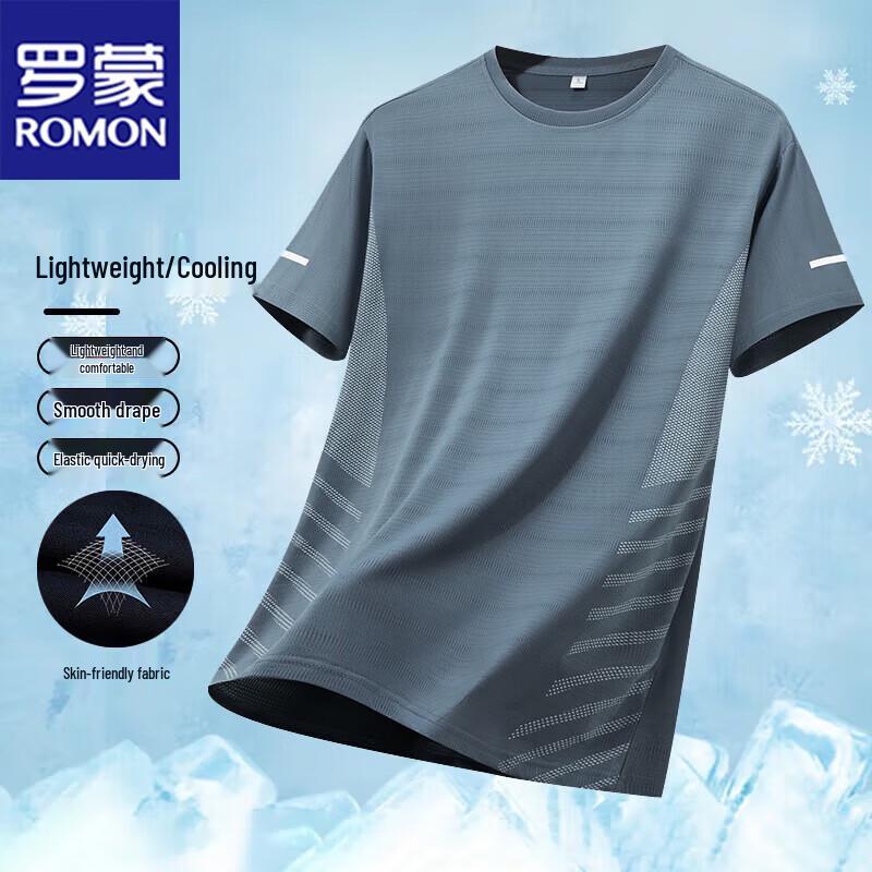 ROMON Men's Lightweight Quick-Dry Casual Short Sleeve T-Shirt