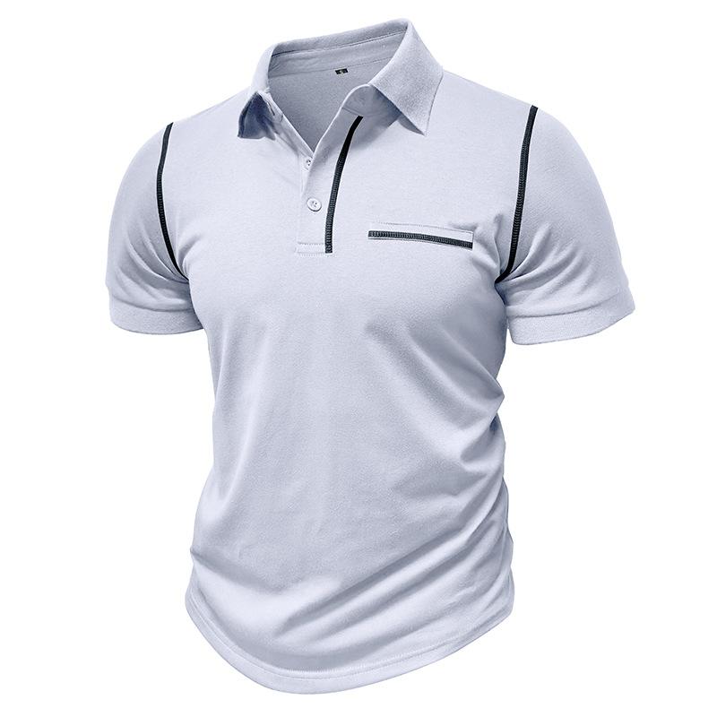 Men Clothes Summer Short Sleeve Fashion Lapel Polo Shirt Men Business Casual Golf Polo Shirt 100% Polyester