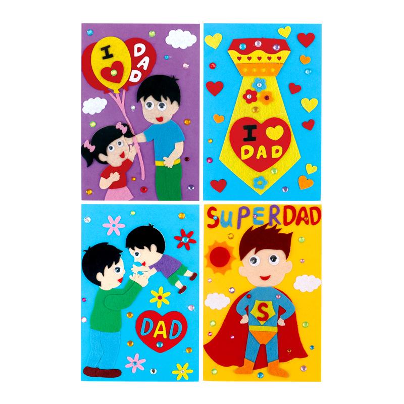 Kids DIY Handmade Material Kit Kids Play Arts Crafts Kindergarten Father's Day Gift Birthday Gift Greeting Card Children Educational Toy