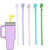Replacement Star Silicone Straw Party Supplies Large Diameter Straw Long Straw for 40 oz 30 oz Cup Tumbler