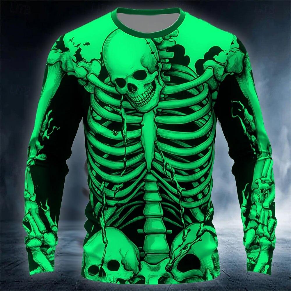 

Men s Women s T-Shirt Creative Personality Design Long Sleeve Tees Halloween Theme Party Custom Unisex Tops 6XL