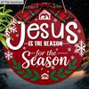 2D Flat Jesus Season Aluminium Christmas Sign - Navidad Figurine Ornaments - Aluminium Manger Sign - Ideal for Front Door, Wall, Porch, Fence Decor