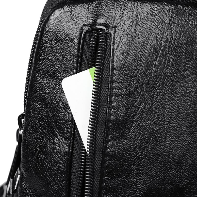 Chest Bag Women's Soft Leather Shoulder Bag Vintage Crossbody Bag