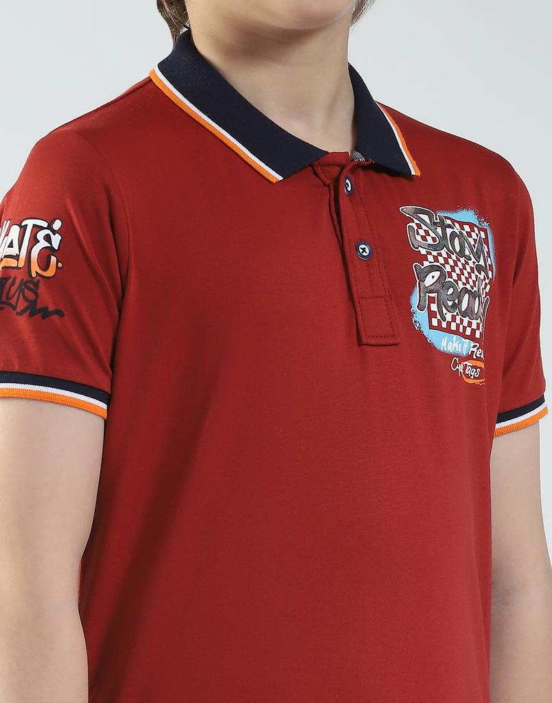 MONTE CARLO Jungen Regular Fit Bedrucktes Polo Kurzarm T-Shirt