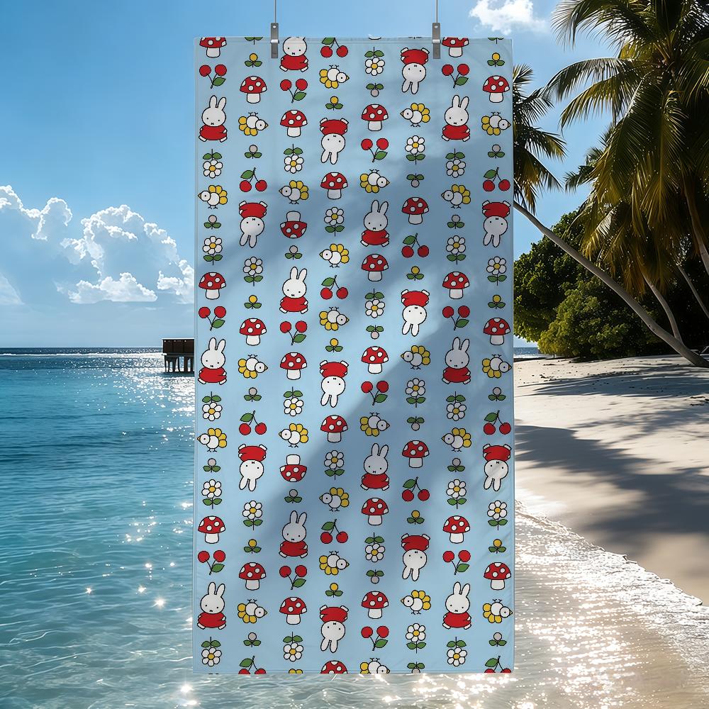 Cartoon M-miffy Towel Quick Drying Beach Towels Are Suitable For Swimming Pools Camping Yoga And The Gym