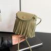 New trend niche design fringed mobile phone bag women's shoulder messenger bag retro bucket bag
