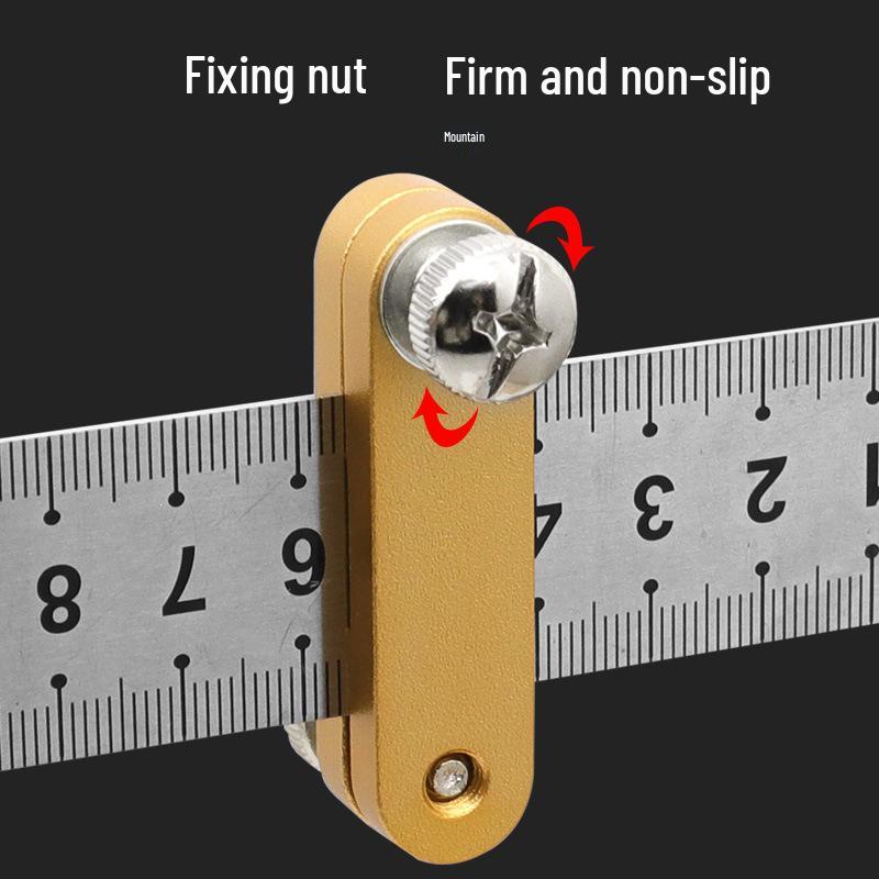 Steel Ruler Adjustable Positioning Block for Woodworking Marking and Straight Ruling.