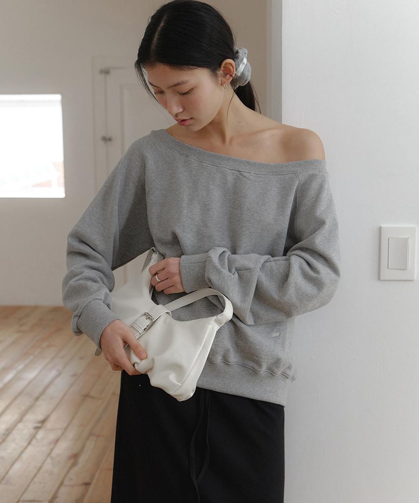 Laminez Gathered Buckle Bag - Ivory