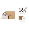 New COACH Lane Smooth Pebbled Leather Handbag Shoulder Bag Crossbody Bag Medium Size Women's Chalk White & Copper C8319-IMTVF