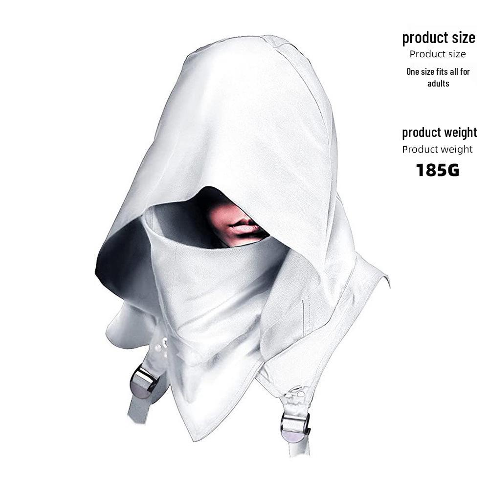 In Stock: Halloween Cosplay Medieval Hooded Cloak with Cyberpunk Hat