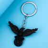 Vintage Viking Black Crow Necklace Odin Raven Compass Rune Pendant Keychain for Men Women Gothic Jewelry