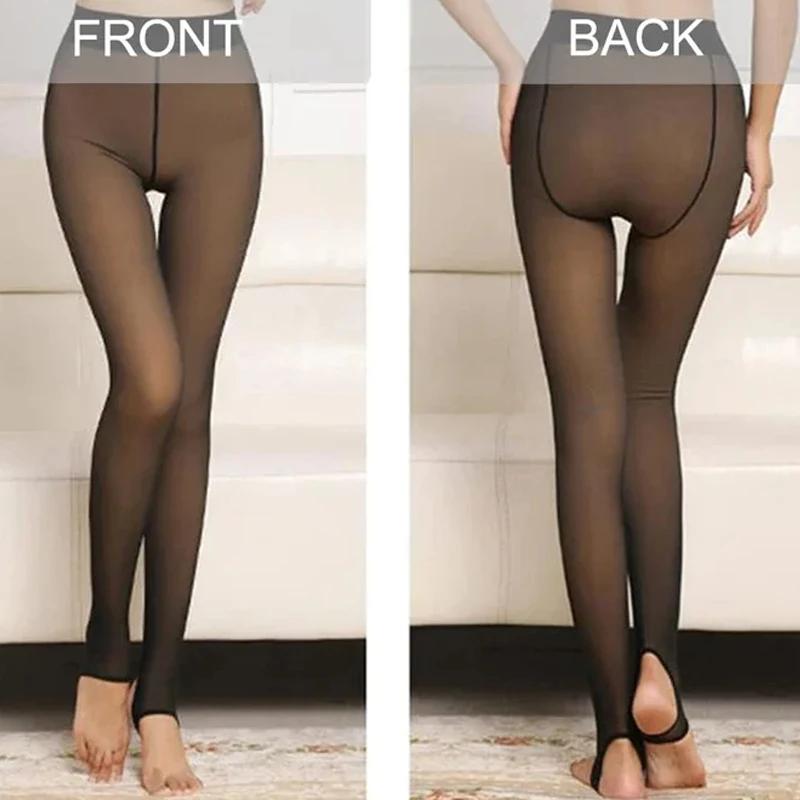 Girl Tights High Waist Thermal Stockings Woman Fleece Sexy Winter Translucent Slim Thicken  Elastic Velvet Pantyhose Female