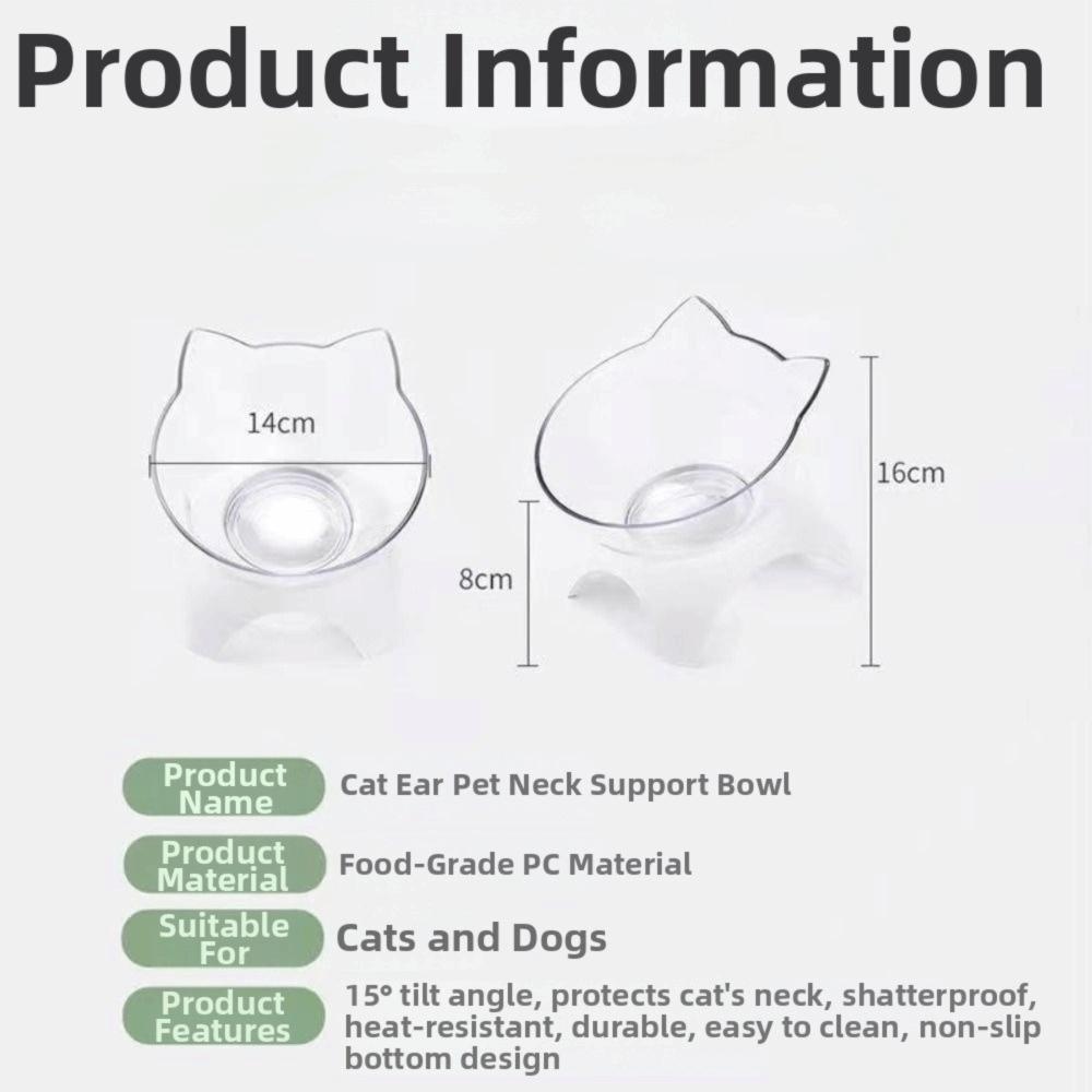 Stand Base Anti Spill  Cat Bowls Orthopedic Design Elevated Bowls Set  Puppy Feeding