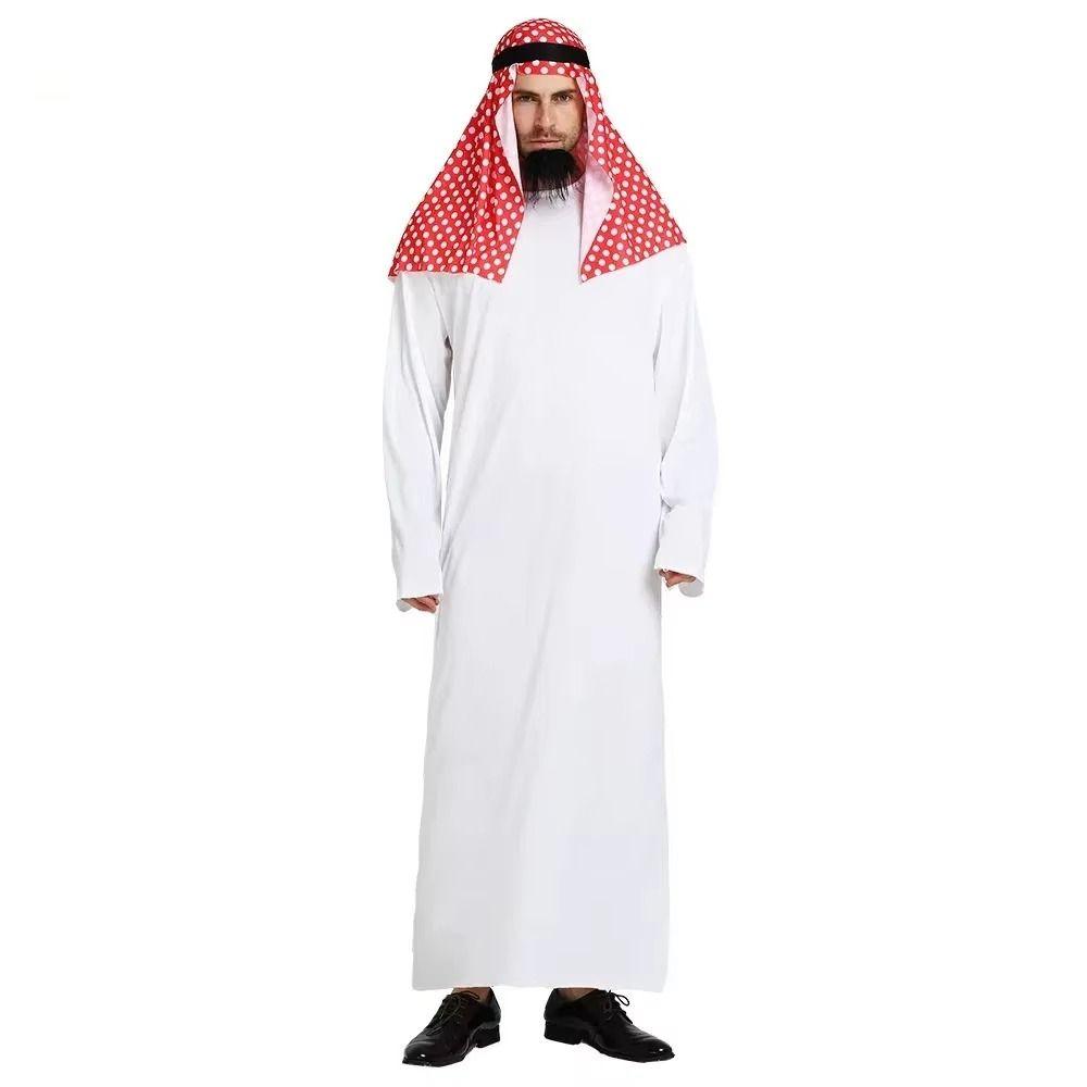 Rotes Kopftuch Arabisches Gewand Set Cosplay Halloween Kostüme Einzigartiges Arabisches Scheich Outfit Messe Party