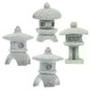Gazebo retrô lanternas chinesas mini pagode modelo decoração pedra estátua em miniatura arenito acessórios para casa