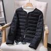 Leichte Daunen-Baumwolljacke für Damen Herbst Winter Vielseitig zum Layering Kurz Rund V-Ausschnitt