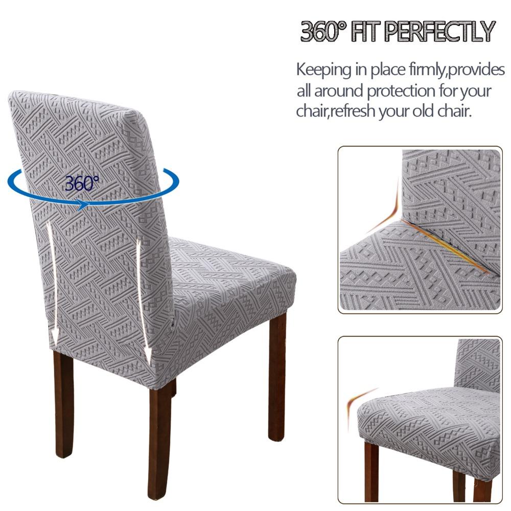 Universal Knitted Elastic Chair Covers Geometric Jacquard Dustproof Stretchable for Home Hotel Banquet