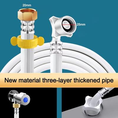 PVC-Schlauch 80-500 cm Länge G1/2-G3/4 Zoll Flexibler Geflochtener Schlauch Explosionsgeschützt Hochdruck Küche Bad Sanitär