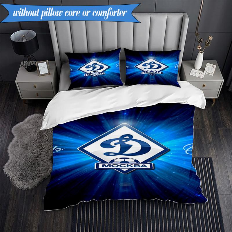 3PCS Dynamo Moscow Football Club Bedding Set 2D Printing (Includes 1 Duvet Cover + 2 Pillowcases Coreless), Bedroom decor,Fan gift