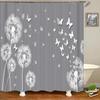 beautiful dandelion flower printing shower curtain polyester waterproof curtain with hook bathroom curtain home decoration
