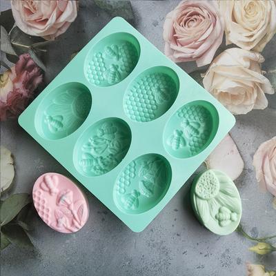 1 Pc 6pcs Oval Bee Shaped Ice Cream Jelly Pudding Soap Cake Mould Home Kitchen Cake Dessert Baking Tools