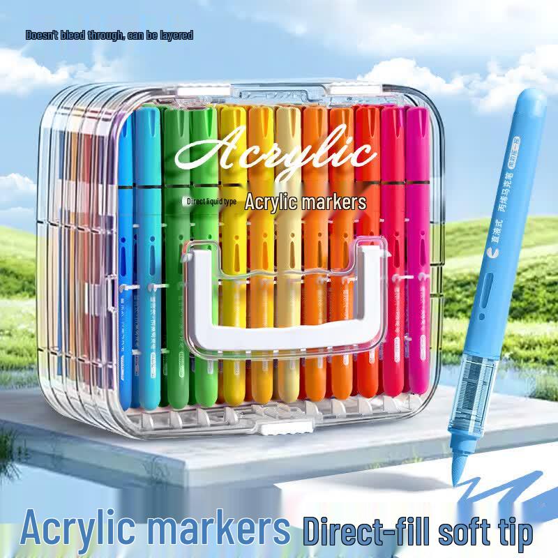 Shuxing Washable Soft-Tip Direct Liquid Acrylic Marker Set