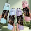1PC Long Body Dachshund Dog Pet Print 750ml Color Plastic Sports Water Bottle Leakproof Flip Straw Lid Suitable for Sports Office Home Use