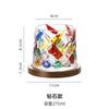 Creative Hand-painted Extract Cup, Simplicity Household Kitchenware, Retro Whiskey Glass, Rotary Wooden Tray Water Cup, Light Lu