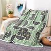 Boho Retro Floral Leaf Throw Blanket Fresh Green Grey Flower Warm Fleece for Couch Trip Household Natural Room Decor