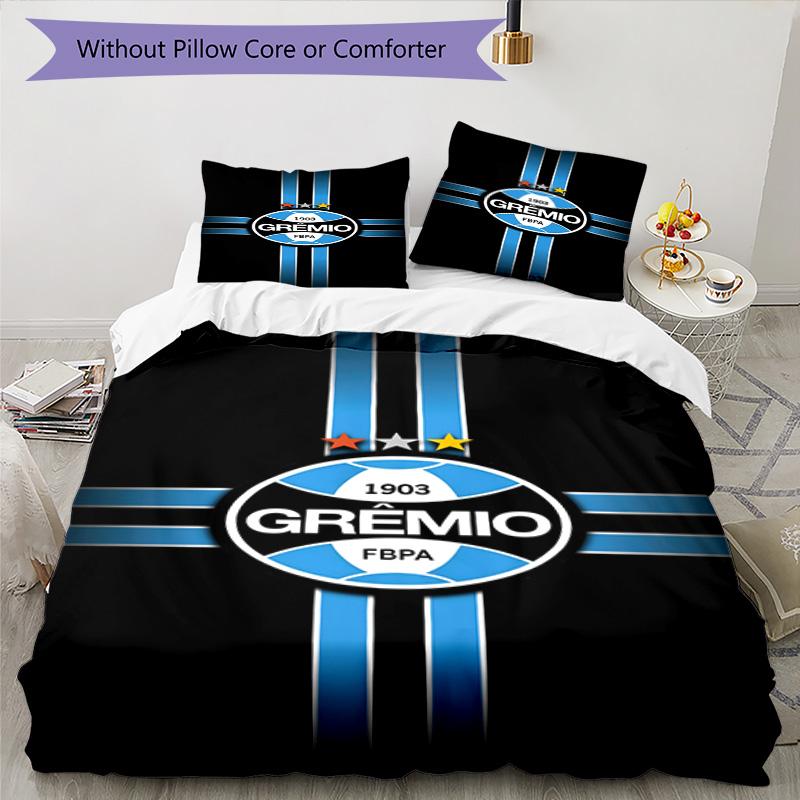 Grêmio FBPA Printed Pattern Duvet Cover Set – Includes 1 Duvet Cover and 2 Matching Pillowcases Bedroom Decor Christmas Gifts