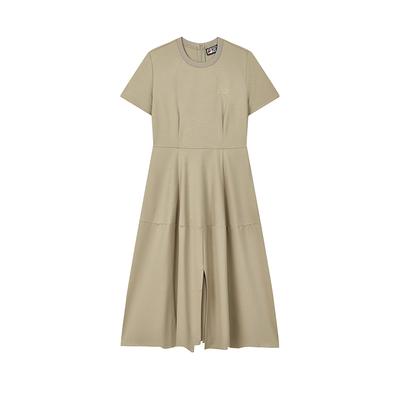 Business Minimalist Fashion Short Sleeve Dress Women Dresses Light-Chocolate F51W439301FBN
