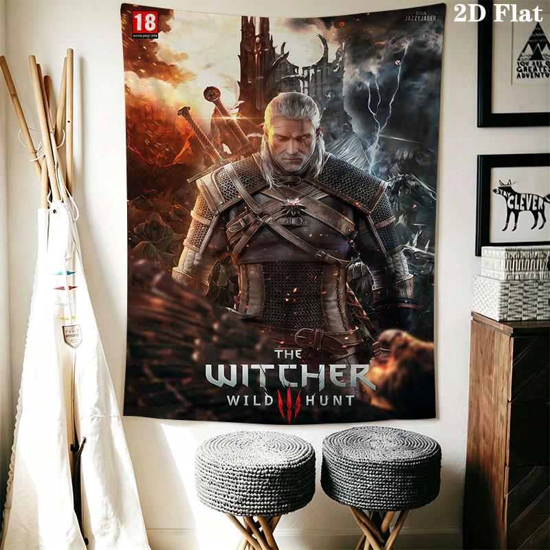 The Witcher Wall Hanging Printed Fabric Blanket Decorative Tapestries for Bedroom Living Room Home Decor