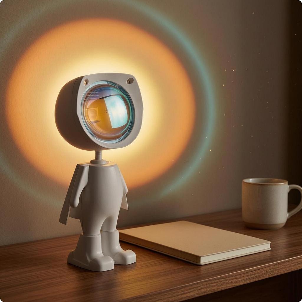 Astronaut Light Lamp Rotating Head Sunset Touchless Switch Tabletop for