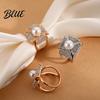 Luxury Scarf Ring Accessory Rhinestone Geometric Ring Sparkling Elegant Faux Pearl Holder Women Decorative Wrap Holder for Neckerchiefs Scarves