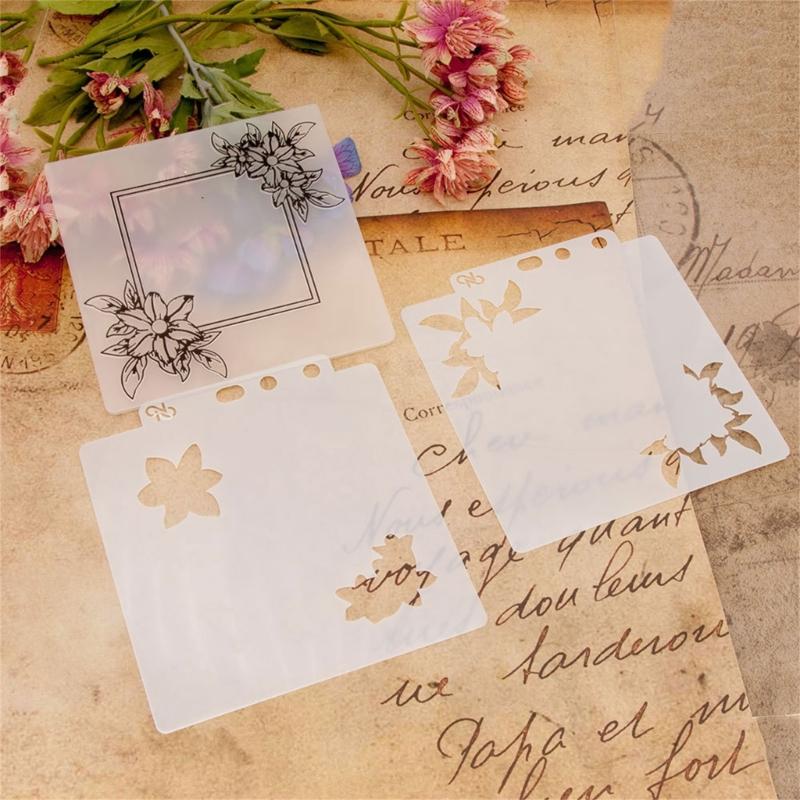 Flower Embossing Folder Stencil Plastic Embossing Template Painting Stencil for Card Making Scrapbooking DIY Album Decor