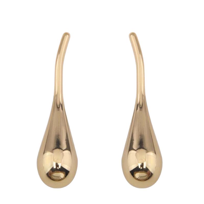 Geometric Metal Water Drop Earrings: High-End, Light Luxury Stud Earrings with Smooth Surface and Distinctive Style