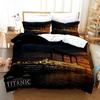 Set Biancheria da Letto Titanic Singolo Matrimoniale Per Ragazzi Ragazze Regalo Piumone Tessile per la Casa Amante Jack e Rose Copripiumone Romantico