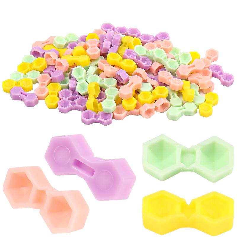 111pcs Eyelash Extension Glue Cup 1 Hole Honeycomb Tattoo Ink Pigment Holder Container Grafting Eyelashes Auxiliary Makeup Tool