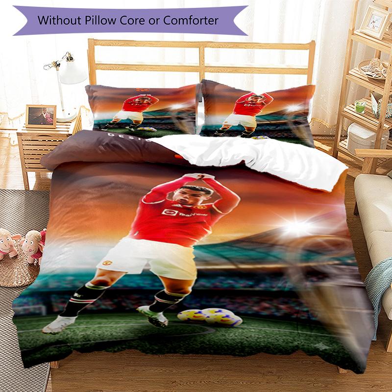 Ronaldo's Portugal's Cristiano Ronaldo Wins World Cup Bedding Set, Breathable Duvet Cover with Pillowcases, Soft Bed Linen for Bedroom Home Decoration