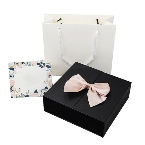 Square Double Door Bowknot Design Jewelry Lipstick Gift Packaging Display Case
