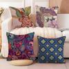 Indonesia Batik Design Cushion Cover Soft Plush Fabric Double-Sided Printed Sofa Cushion Cover for All Seasons Home Decor Gift