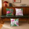 Summer-Themed Flamingo  Tropical Leaf  Decorative Pillowcase Square Pillowcase Home Office Decorative Cushion Cover