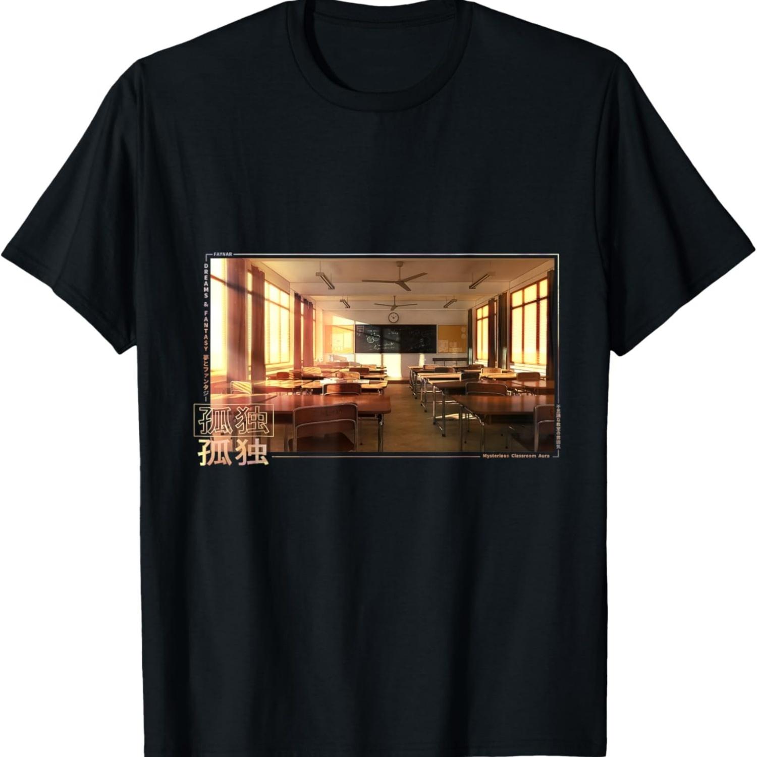 Mystic Anime Classroom in vaporwave aesthetic anime stylish T-Shirt S чёрный