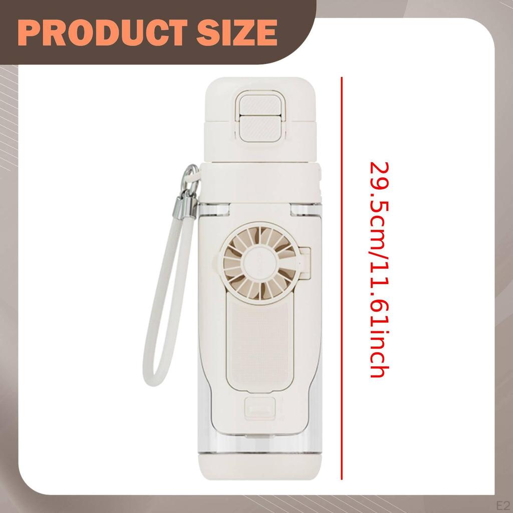 Bottle with Fan Adjustable Speeds Portable USB Handheld Removable for Outdoor Hiking Travel